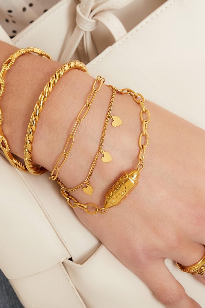 Armbandkette Herz Silber Edelstahl h5Bild2